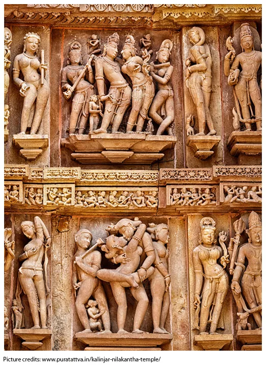 Sculpture of Khajuraho Temple 